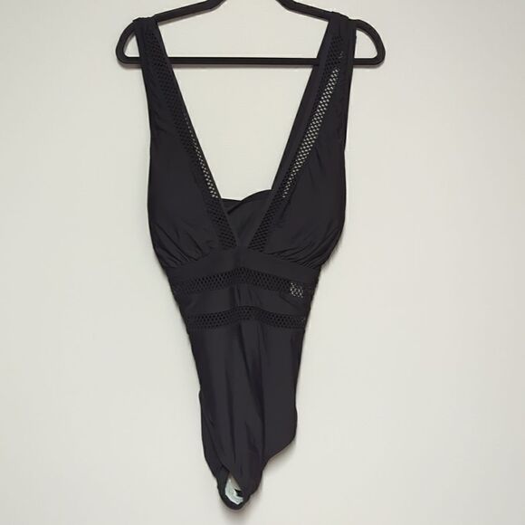 NWT Freshwater Black One Piece Swimsuit - Picture 1 of 8